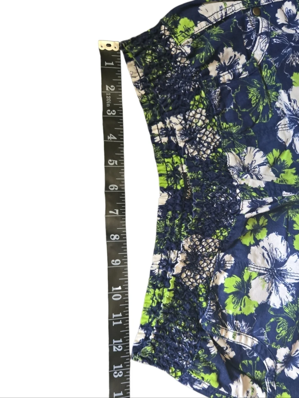 MASSINI Tropical Floral Linen Shorts - Small